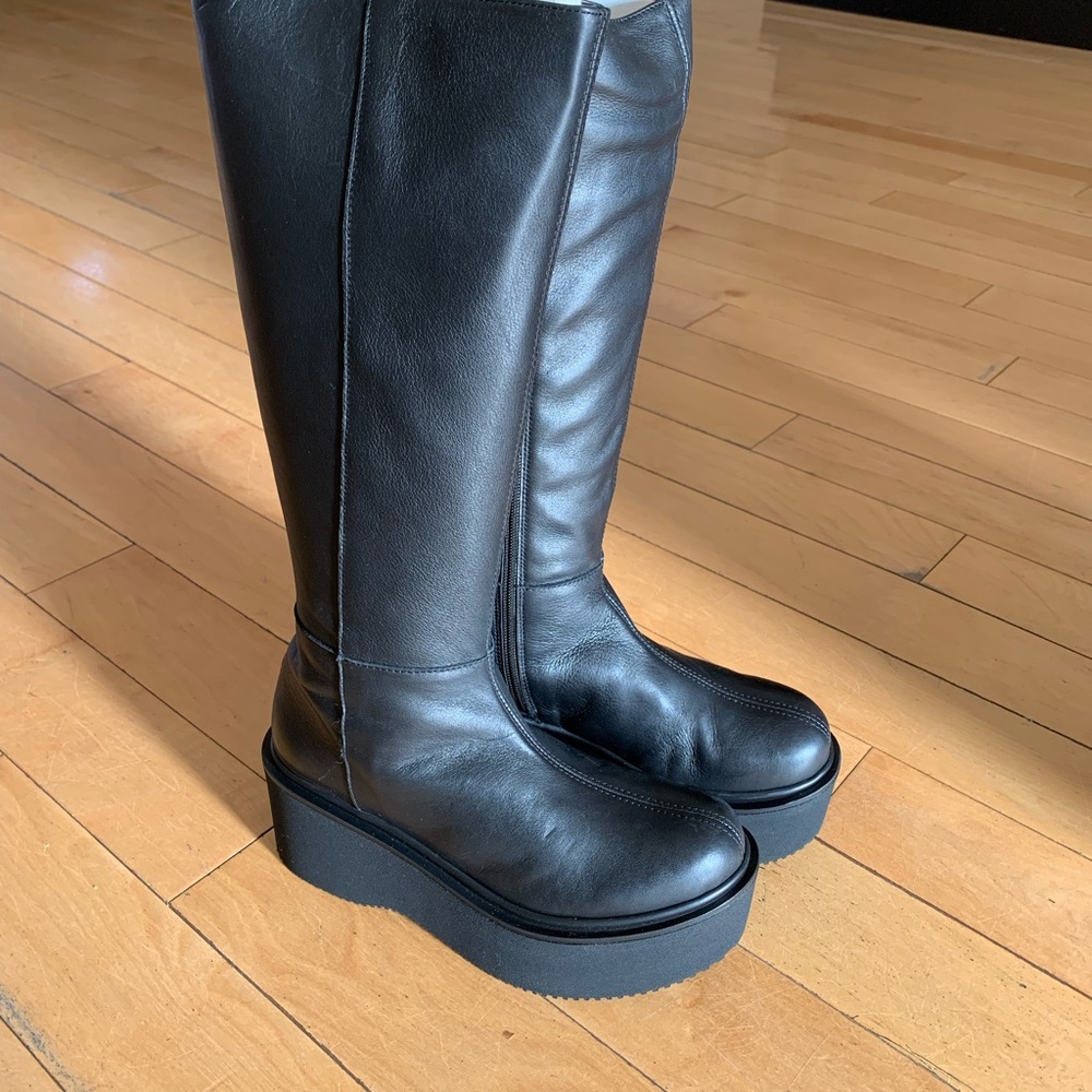 L'INTERVALLE Black Platform Knee-High Boots